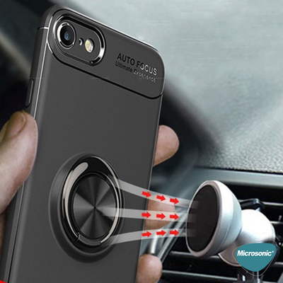 Microsonic Apple iPhone 6S Kılıf Kickstand Ring Holder Siyah
