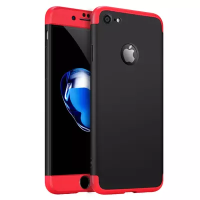 Microsonic Apple iPhone 6S Kılıf Double Dip 360 Protective Siyah Kırmızı