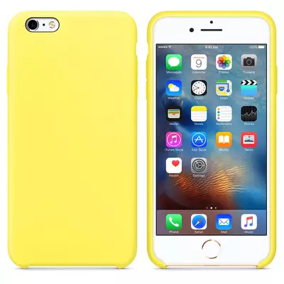 Microsonic Apple iPhone 6S Kılıf Liquid Lansman Silikon Güneş Sarısı