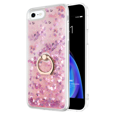 Microsonic Apple iPhone 6S Plus Kılıf Glitter Liquid Holder Pembe