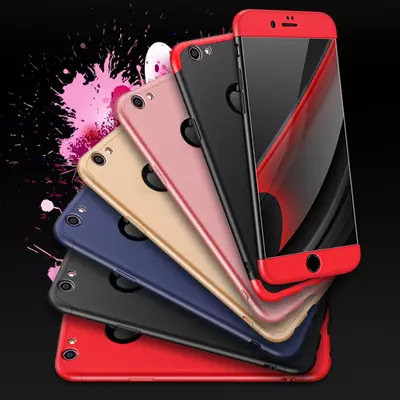 Microsonic Apple iPhone 6S Plus Kılıf Double Dip 360 Protective Siyah Kırmızı