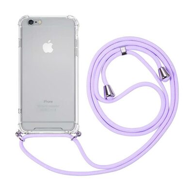 Microsonic Apple iPhone 6S Plus Kılıf Neck Lanyard Lila