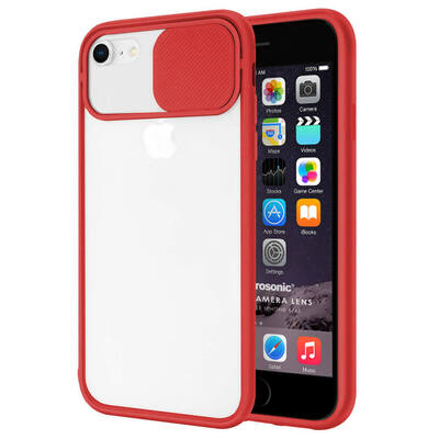 Microsonic Apple iPhone 6S Kılıf Slide Camera Lens Protection Kırmızı