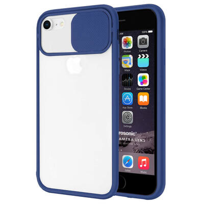 Microsonic  Apple iPhone 6S Kılıf Slide Camera Lens Protection Lacivert