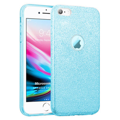 Microsonic Apple iPhone 6S Kılıf Sparkle Shiny Mavi