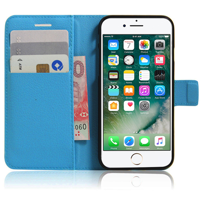 Microsonic Apple iPhone 7 Cüzdanlı Deri Kılıf Mavi