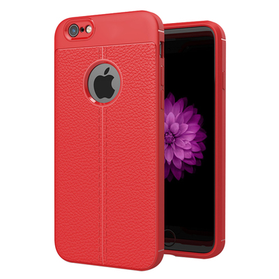 Microsonic Apple iPhone 7 Kılıf Deri Dokulu Silikon Kırmızı
