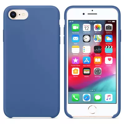 Microsonic Apple iPhone 7 Kılıf Liquid Lansman Silikon Çini Mavisi