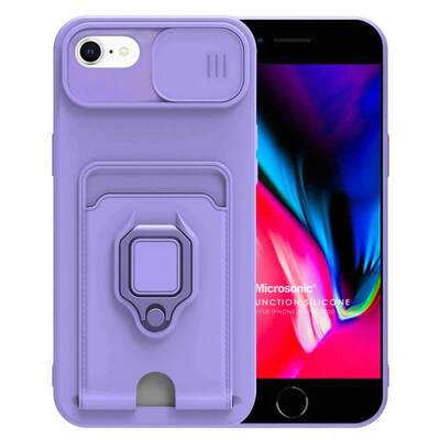 Microsonic Apple iPhone 7 Kılıf Multifunction Silicone Lila