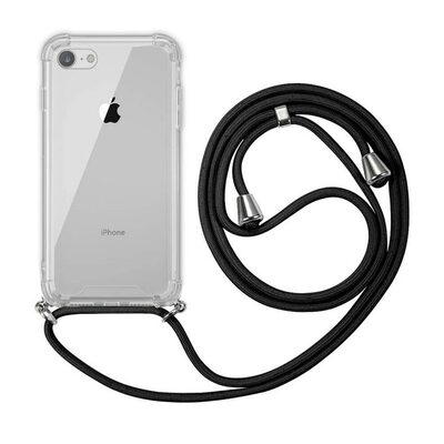 Microsonic Apple iPhone 7 Kılıf Neck Lanyard Siyah