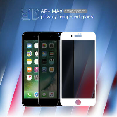 Microsonic Apple iPhone 7 Plus Invisible Privacy Kavisli Ekran Koruyucu Beyaz