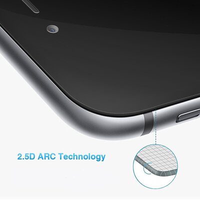 Microsonic Apple iPhone 7 Plus Kavisli Temperli Cam Ekran Koruyucu Film Beyaz