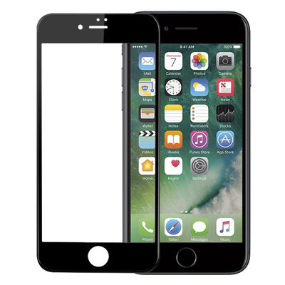 Microsonic Apple iPhone 7 Plus Kavisli Temperli Cam Ekran Koruyucu Film Siyah