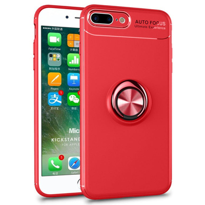 Microsonic Apple iPhone 7 Plus Kılıf Kickstand Ring Holder Kırmızı