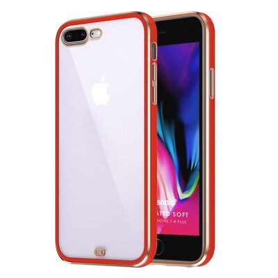Microsonic Apple iPhone 7 Plus Kılıf Laser Plated Soft Kırmızı