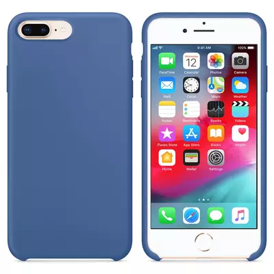 Microsonic Apple iPhone 7 Plus Kılıf Liquid Lansman Silikon Çini Mavisi
