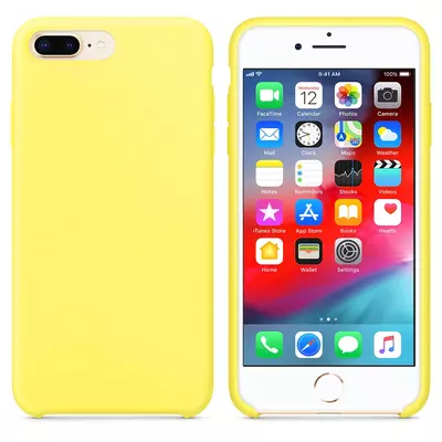 Microsonic Apple iPhone 7 Plus Kılıf Liquid Lansman Silikon Güneş Sarısı