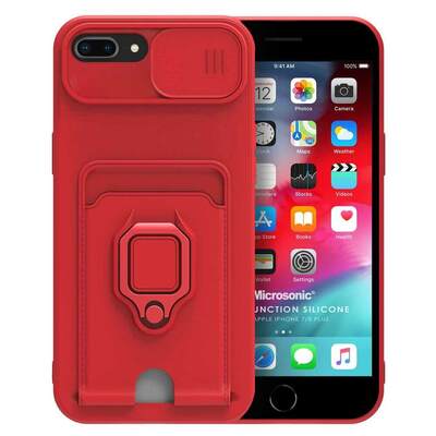 Microsonic Apple iPhone 7 Plus Kılıf Multifunction Silicone Kırmızı