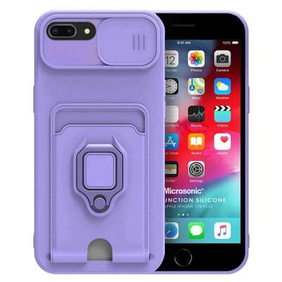 Microsonic Apple iPhone 7 Plus Kılıf Multifunction Silicone Lila