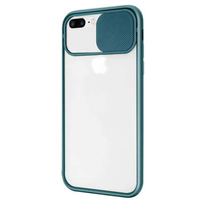 Microsonic Apple iPhone 7 Plus Kılıf Slide Camera Lens Protection Koyu Yeşil