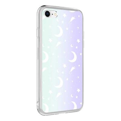 Microsonic Apple iPhone 8 Braille Feel Desenli Kılıf Moon