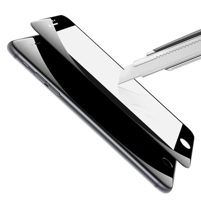 Microsonic Apple iPhone 8 Kavisli Temperli Cam Ekran Koruyucu Film Siyah