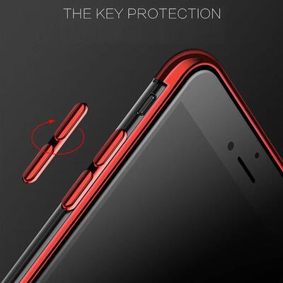 Microsonic Apple iPhone 8 Kılıf Skyfall Transparent Clear Kırmızı