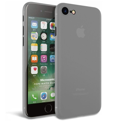 Microsonic Apple iPhone 8 Kılıf Peipe Matte Silicone Gri