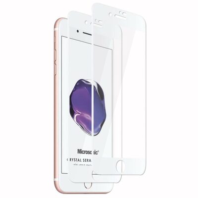 Microsonic Apple iPhone 8 Plus Crystal Seramik Nano Ekran Koruyucu Beyaz (2 Adet)