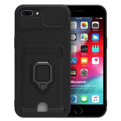 Microsonic Apple iPhone 8 Plus Kılıf Multifunction Silicone Siyah