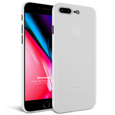 Microsonic Apple iPhone 8 Plus Kılıf Peipe Matte Silicone Beyaz