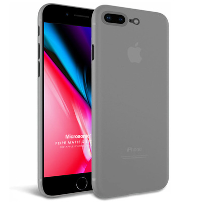 Microsonic Apple iPhone 8 Plus Kılıf Peipe Matte Silicone Gri