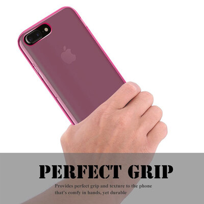 Microsonic Apple iPhone 8 Plus Kılıf Transparent Soft Pembe