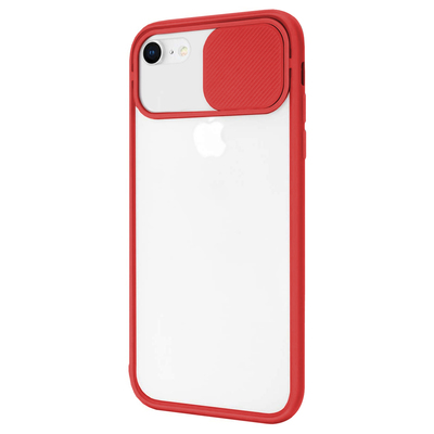 Microsonic Apple iPhone 8 Kılıf Slide Camera Lens Protection Kırmızı
