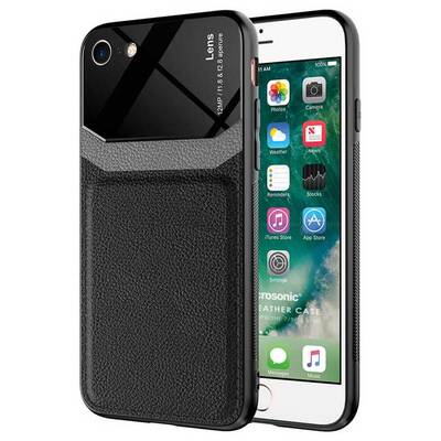 Microsonic Apple iPhone 8 Kılıf Uniq Leather Siyah