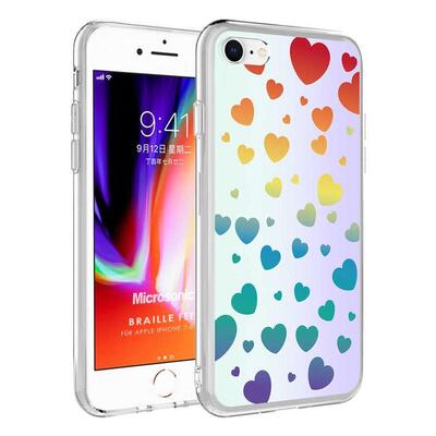 Microsonic Apple iPhone SE 2020 Braille Feel Desenli Kılıf Heart