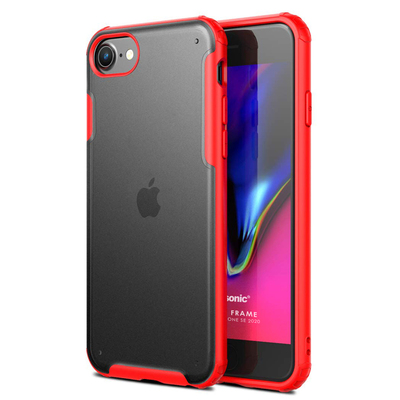 Microsonic Apple iPhone SE 2020 Kılıf Frosted Frame Kırmızı