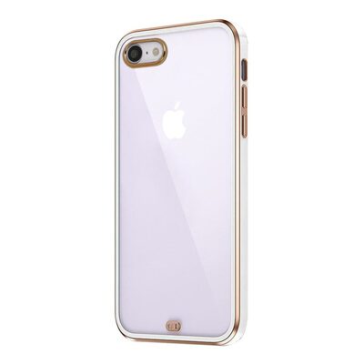 Microsonic Apple iPhone SE 2020 Kılıf Laser Plated Soft Beyaz