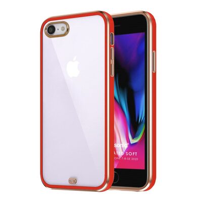 Microsonic Apple iPhone SE 2020 Kılıf Laser Plated Soft Kırmızı