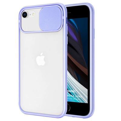 Microsonic Apple iPhone SE 2020 Kılıf Slide Camera Lens Protection Lila