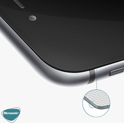 Microsonic Apple iPhone SE 2022 Kavisli Temperli Cam Ekran Koruyucu Film Siyah