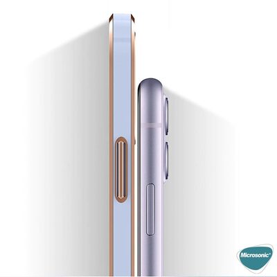 Microsonic Apple iPhone SE 2022 Kılıf Laser Plated Soft Beyaz