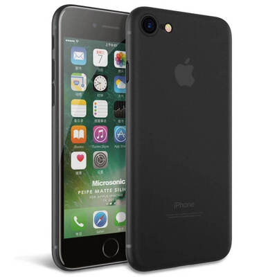 Microsonic Apple iPhone SE 2022 Kılıf Peipe Matte Silicone Siyah