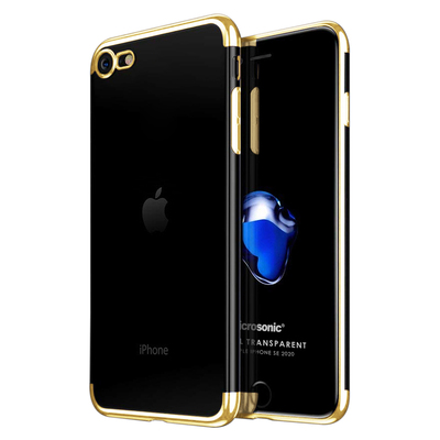 Microsonic Apple iPhone SE 2022 Kılıf Skyfall Transparent Clear Gold
