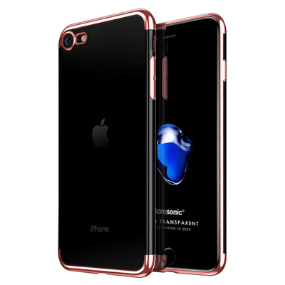 Microsonic Apple iPhone SE 2022 Kılıf Skyfall Transparent Clear Rose Gold