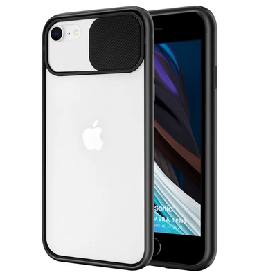Microsonic Apple iPhone SE 2022 Kılıf Slide Camera Lens Protection Siyah