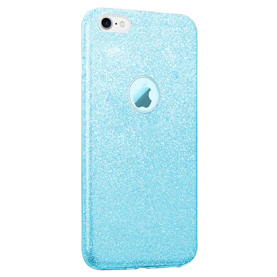 Microsonic Apple iPhone SE 2022 Kılıf Sparkle Shiny Mavi