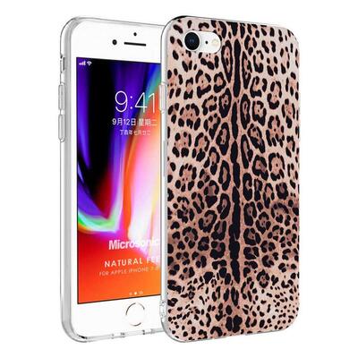 Microsonic Apple iPhone SE 2022 Natural Feel Desenli Kılıf Leopard