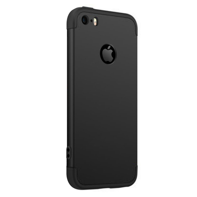 Microsonic Apple iPhone SE Kılıf Double Dip 360 Protective AYS Siyah