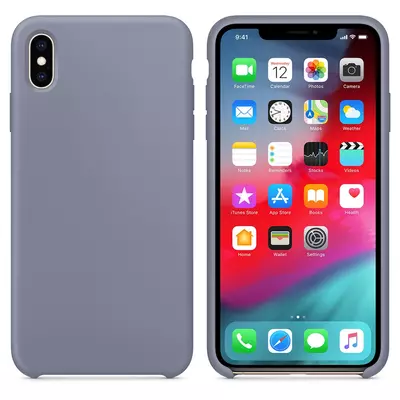 Microsonic Apple iPhone X Kılıf Liquid Lansman Silikon Lavanta Grisi